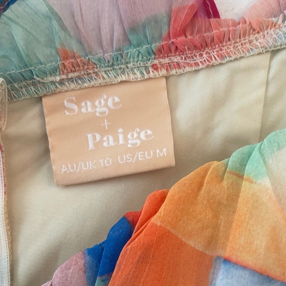 Sage + Paige dress Fresh Start Midi off shoulder flowy chiffon milkmaid dress - Picture 7 of 8